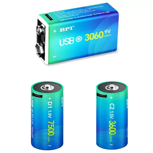 9V/C/D Typ-C-Serie Lithium-Batterien